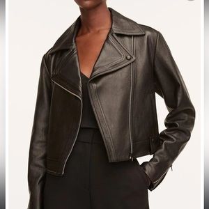 Leather Cropped Moto Jacket